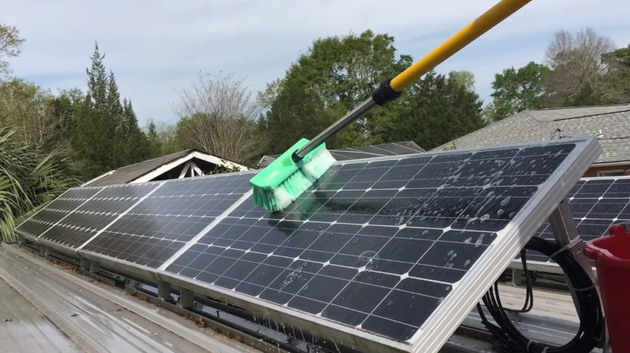 cleaning solar panels