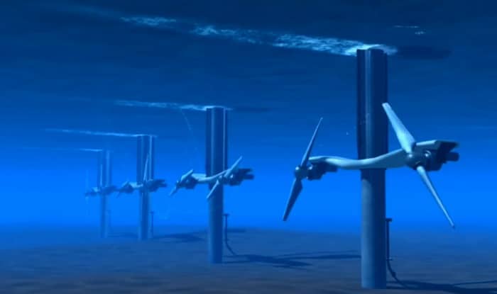 Tidal turbines installed in areas where tides are high