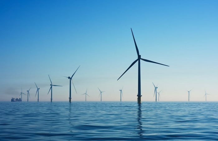 Both onshore and offshore wind turbines rotate clockwise